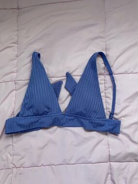aerie Ribbed Triangle Bikini - Periwinkle